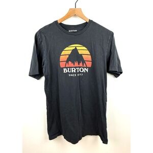 Burton Since 1977 Graphic‎ T Shirt Mens Small Black Organic Cotton Ski Snowboard